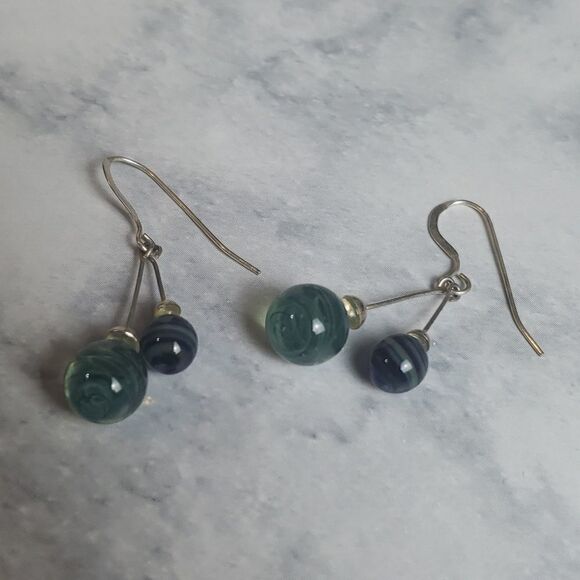 Marble-Like Earrings  - Picture 3 of 5